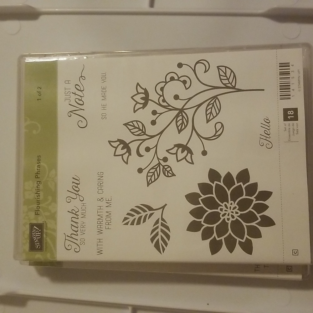 Stampin Up Flourishing Phrases clear mount stamp set.